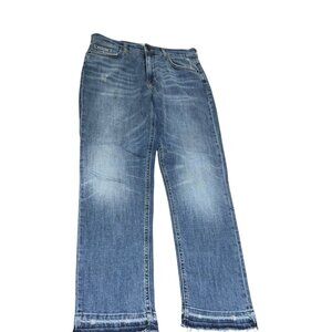 Zara Size 8 Distressed Raw Hem Denim Jeans